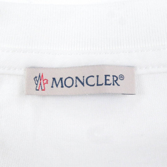 MONCLER Short sleeve T-shirt Main: 100% cotton white MAGLIA GIROCOLLO mens M Used Authentic