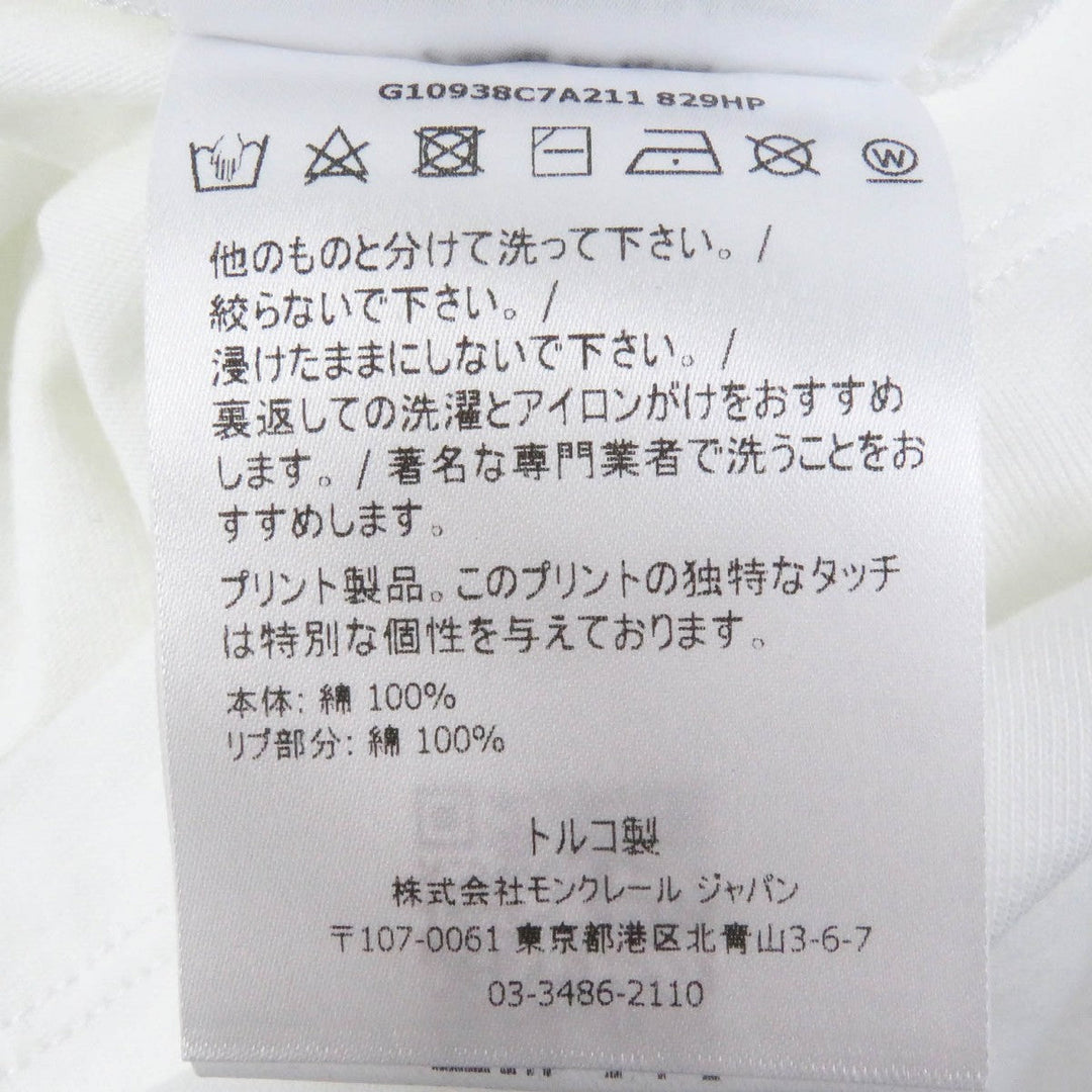 MONCLER Short sleeve T-shirt Main: 100% cotton white MAGLIA GIROCOLLO mens M Used Authentic