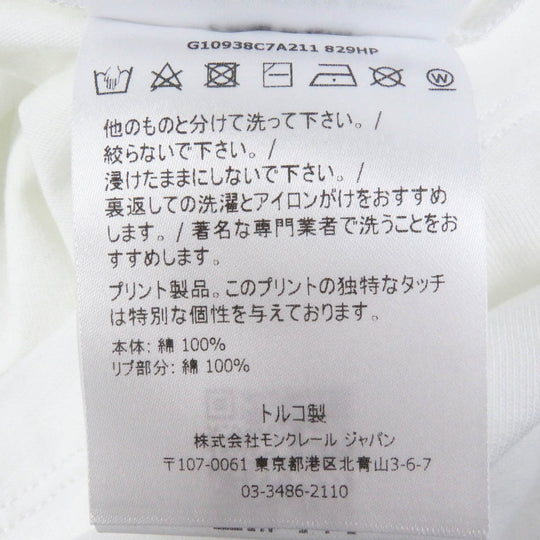MONCLER Short sleeve T-shirt Main: 100% cotton white MAGLIA GIROCOLLO mens M Used Authentic