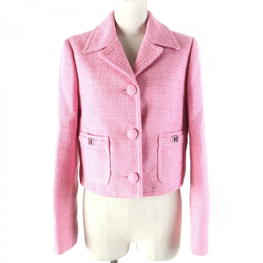 COACH Jacket CN469 Main: 53% polyester, Main: 47% acrylic, Lining: 100% polyester pink Heritage C Women S Used Authentic