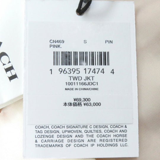 COACH Jacket CN469 Main: 53% polyester, Main: 47% acrylic, Lining: 100% polyester pink Heritage C Women S Used Authentic