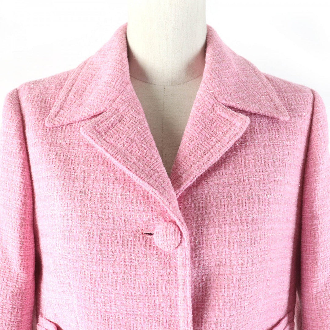 COACH Jacket CN469 Main: 53% polyester, Main: 47% acrylic, Lining: 100% polyester pink Heritage C Women S Used Authentic