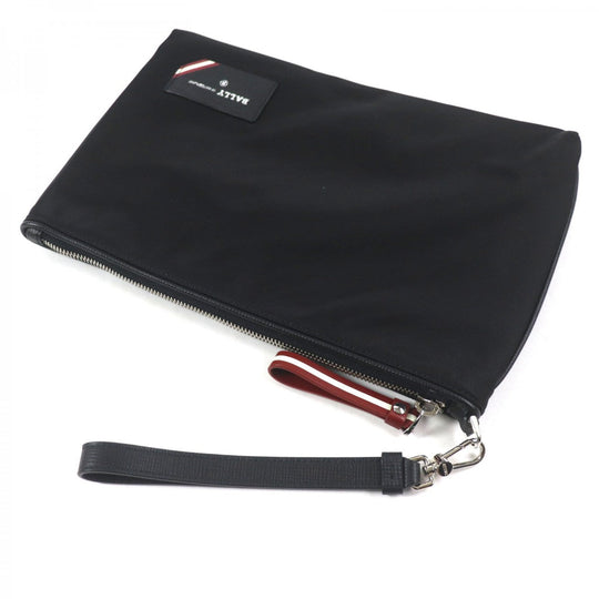 BALLY Clutch bag Nylon black FOSCO mens Used Authentic