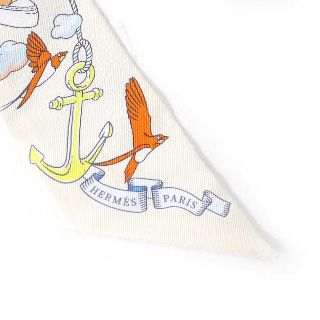 HERMES scarf 063900S silk multicolor Twilly SUR MON NUAGE my clouds