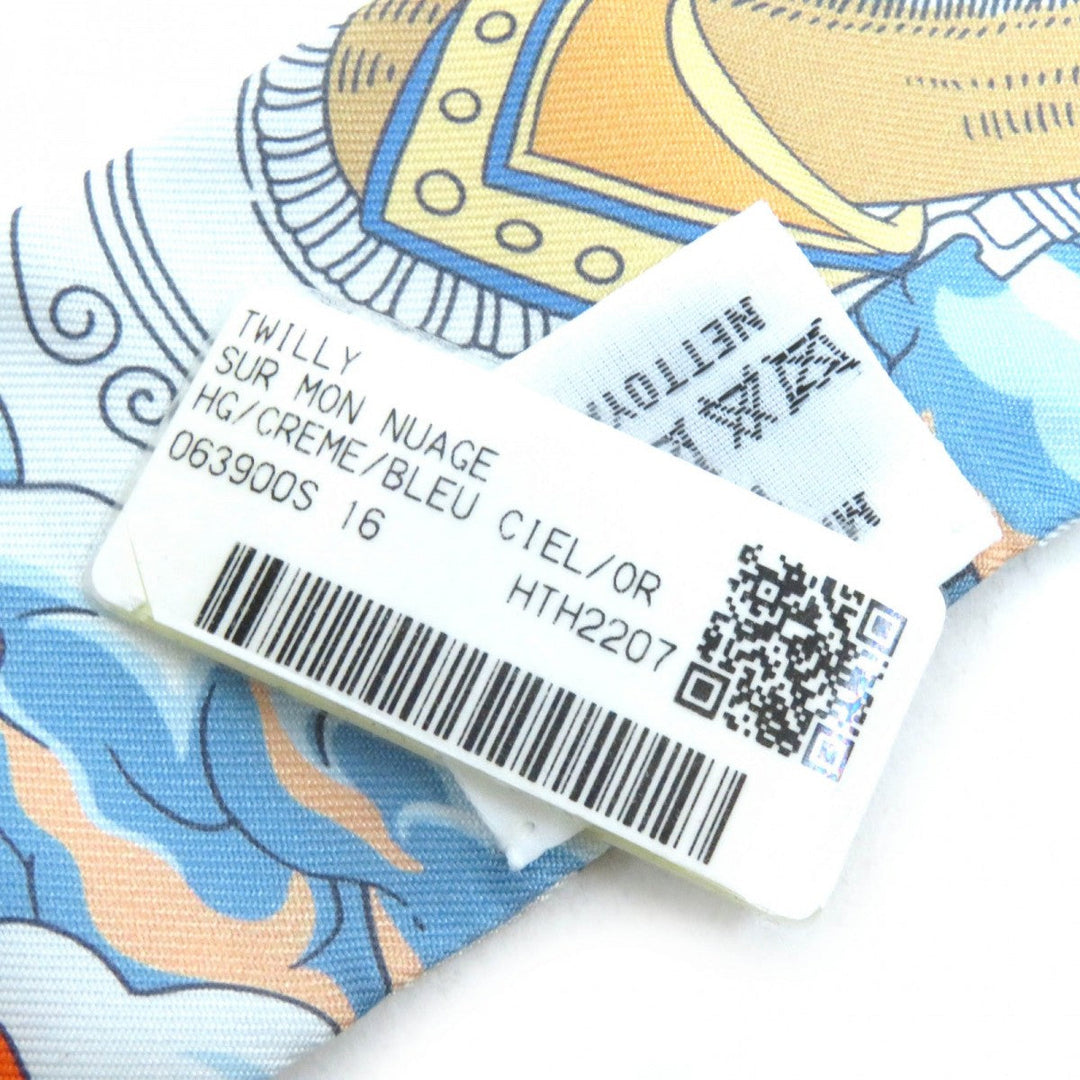 HERMES scarf 063900S silk multicolor Twilly SUR MON NUAGE my clouds