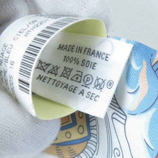 HERMES scarf 063900S silk multicolor Twilly SUR MON NUAGE my clouds