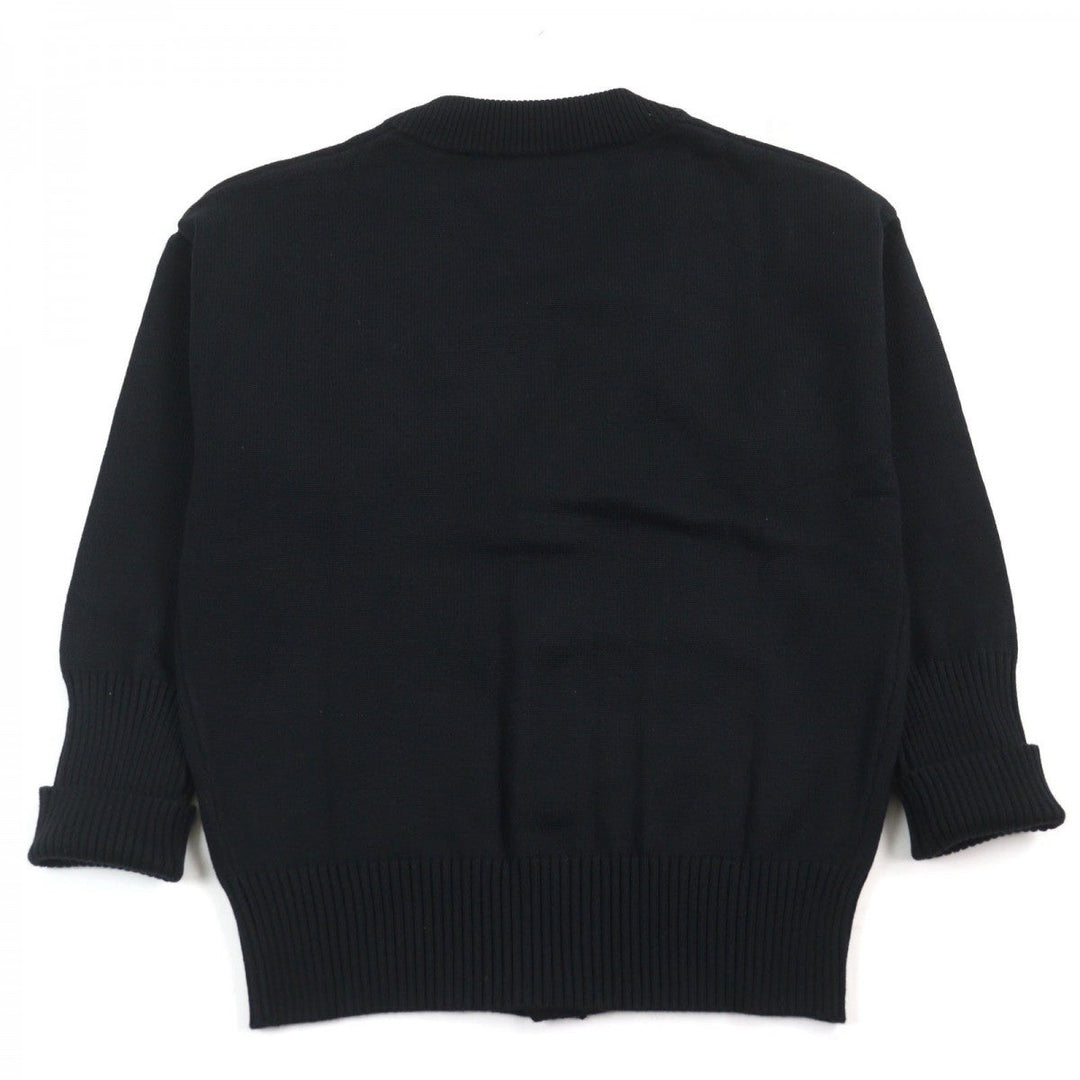 AMI Paris cardigan E21HJ128 virgin wool Black red mens(Unisex) L Used Authentic