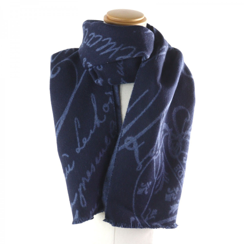Berluti Scarf Main: 100% wool Navy blue mens Used Authentic