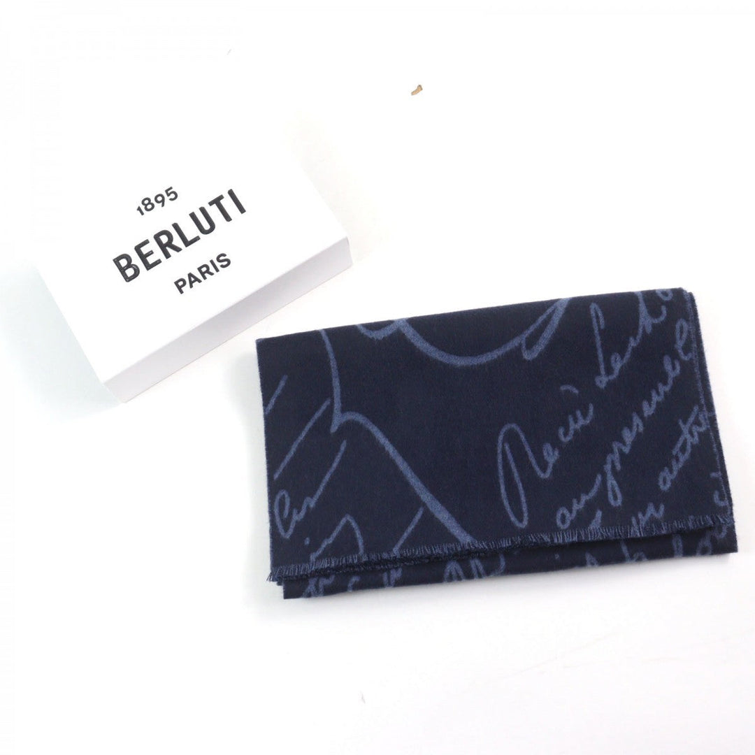 Berluti Scarf Main: 100% wool Navy blue mens Used Authentic