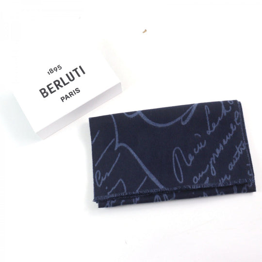 Berluti Scarf Main: 100% wool Navy blue mens Used Authentic