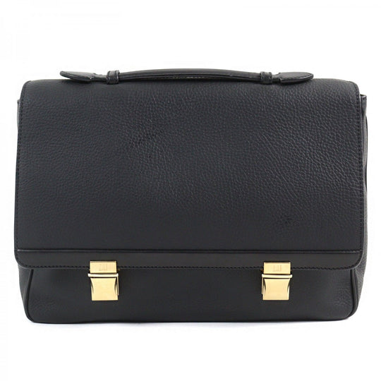 Dunhill Briefcase shrink leather black CONNAUGHT