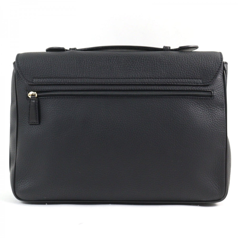 Dunhill Briefcase shrink leather black CONNAUGHT
