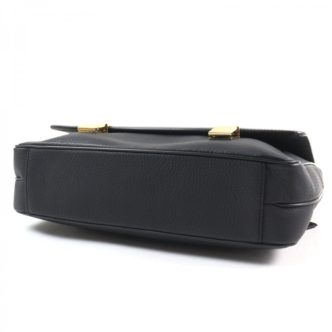 Dunhill Briefcase shrink leather black CONNAUGHT