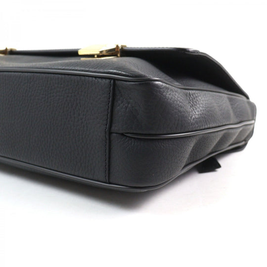Dunhill Briefcase shrink leather black CONNAUGHT
