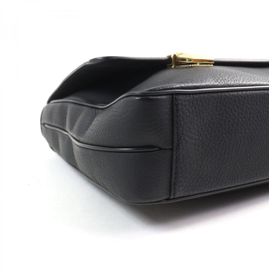 Dunhill Briefcase shrink leather black CONNAUGHT