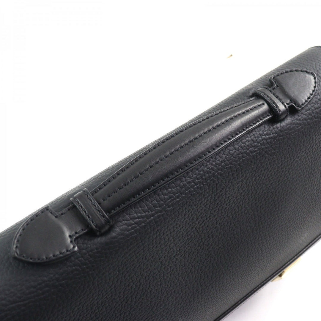Dunhill Briefcase shrink leather black CONNAUGHT