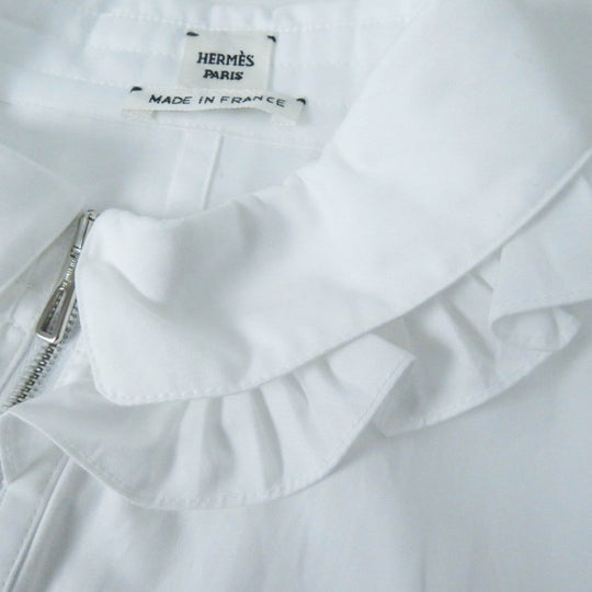 HERMES Long sleeve shirt 4H0638DV cotton white 36