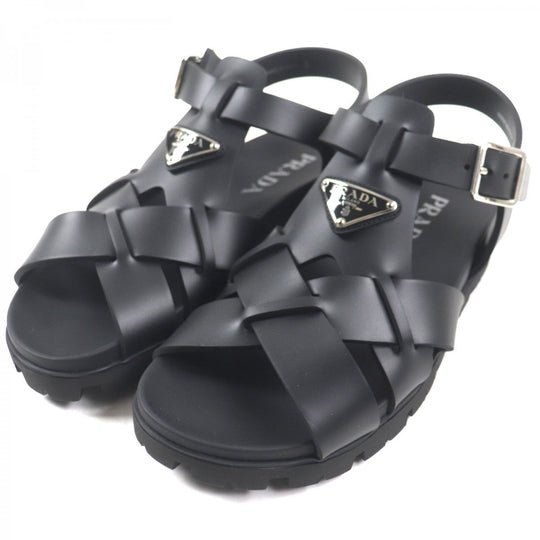 PRADA Sandals 2X3118 Main: Rubber black mens 6 Used Authentic