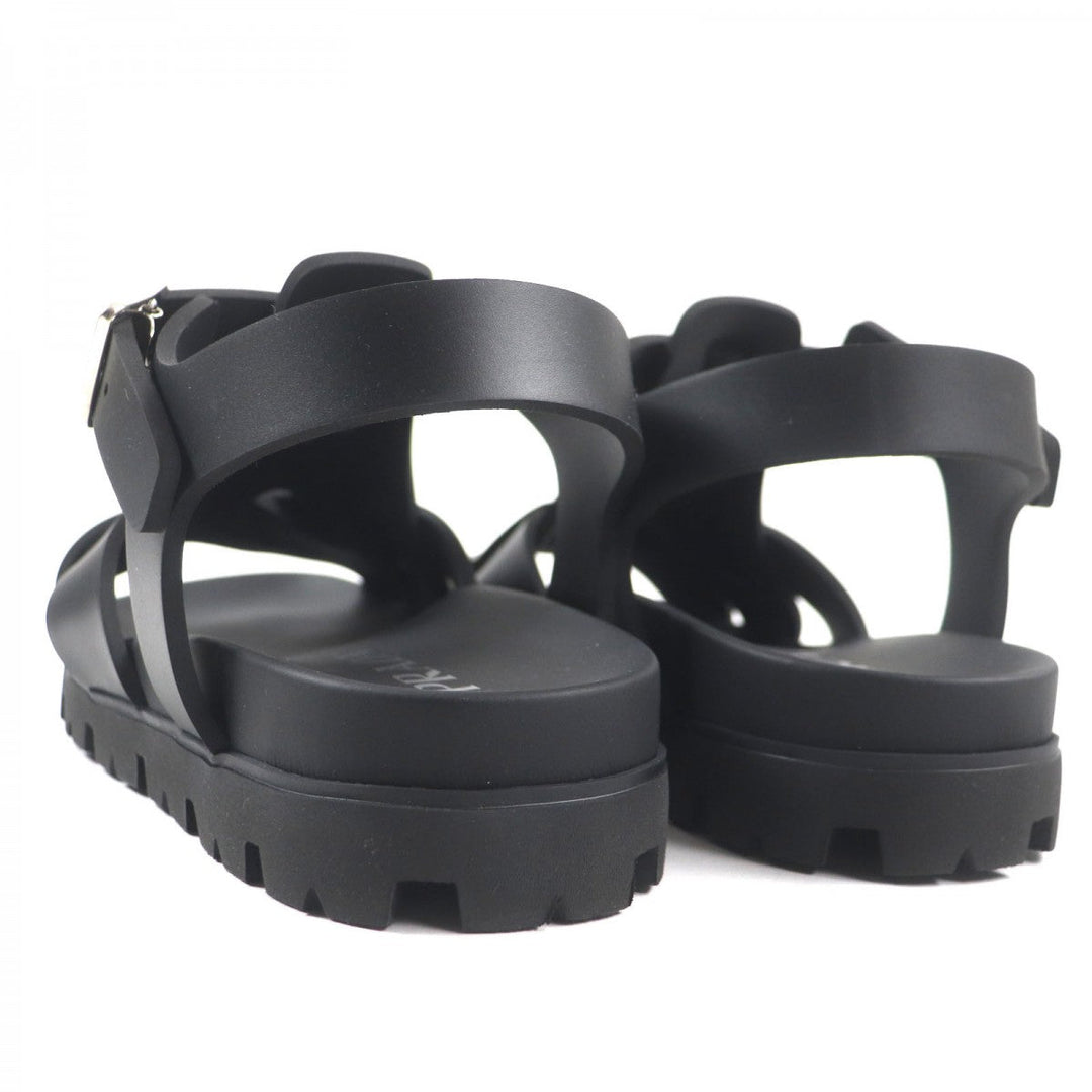PRADA Sandals 2X3118 Main: Rubber black mens 6 Used Authentic