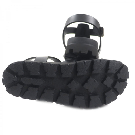 PRADA Sandals 2X3118 Main: Rubber black mens 6 Used Authentic