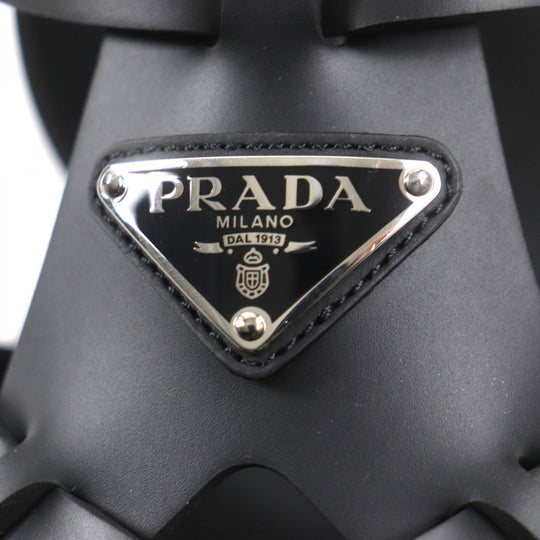 PRADA Sandals 2X3118 Main: Rubber black mens 6 Used Authentic