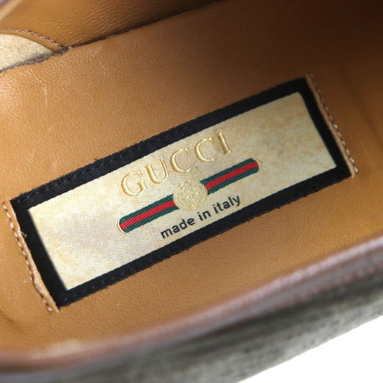 GUCCI loafers 759474 Main: Corduroy, Part: Leather Brown mens 9 Used Authentic