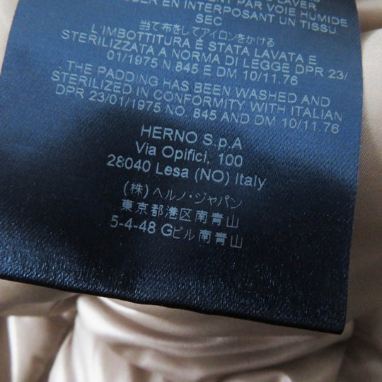 Herno down coat PI0667D Outer: 100% nylon, Lining: 100% nylon, Filling: 90% down, Filling: 10% feather, Part: 60% cotton Beige type Women 40 Used Authentic