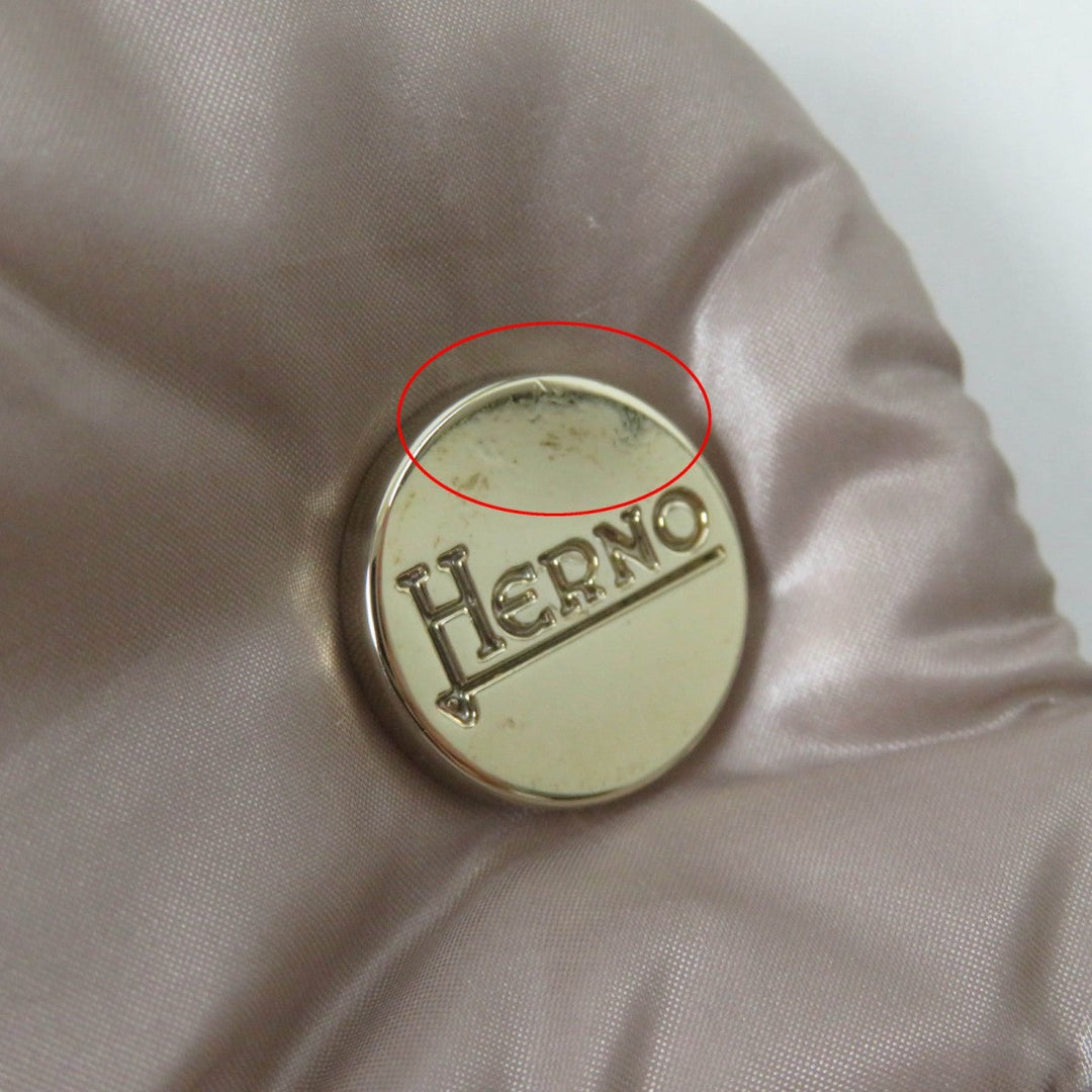 Herno down coat PI0667D Outer: 100% nylon, Lining: 100% nylon, Filling: 90% down, Filling: 10% feather, Part: 60% cotton Beige type Women 40 Used Authentic
