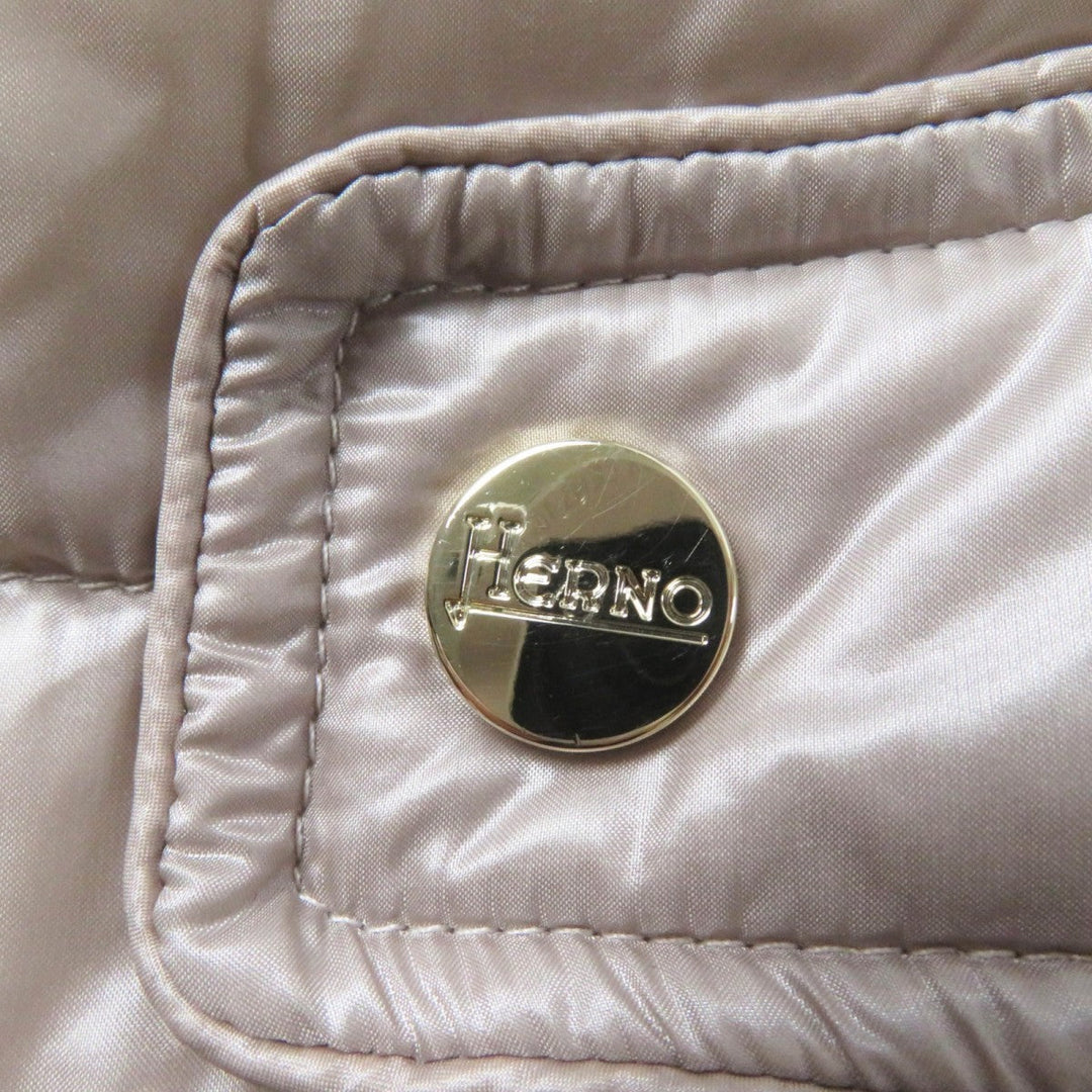Herno down coat PI0667D Outer: 100% nylon, Lining: 100% nylon, Filling: 90% down, Filling: 10% feather, Part: 60% cotton Beige type Women 40 Used Authentic