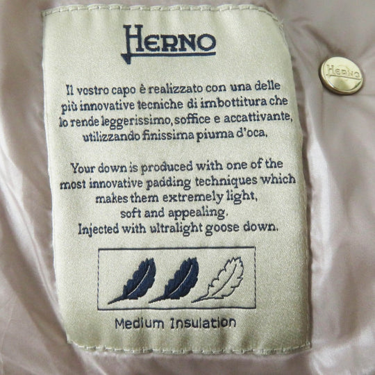 Herno down coat PI0667D Outer: 100% nylon, Lining: 100% nylon, Filling: 90% down, Filling: 10% feather, Part: 60% cotton Beige type Women 40 Used Authentic