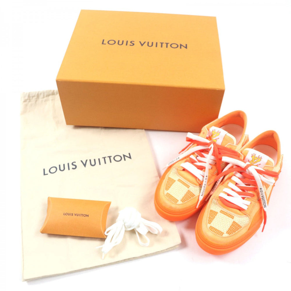 LOUIS VUITTON sneakers 1A8Q4O Suede leather Orange LV Ori Line Damier 7.5