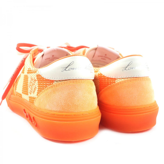 LOUIS VUITTON sneakers 1A8Q4O Suede leather Orange LV Ori Line Damier 7.5