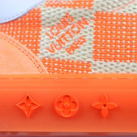 LOUIS VUITTON sneakers 1A8Q4O Suede leather Orange LV Ori Line Damier 7.5