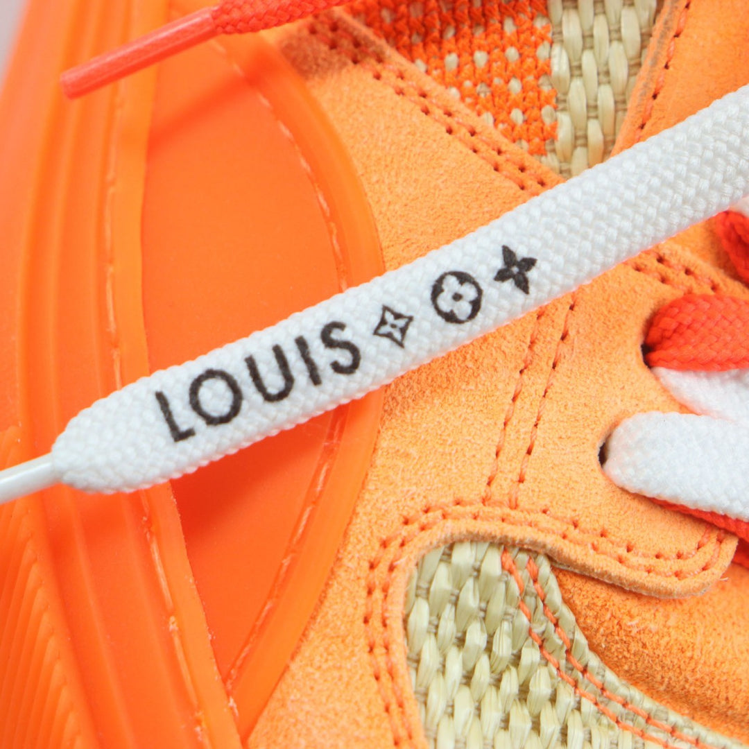LOUIS VUITTON sneakers 1A8Q4O Suede leather Orange LV Ori Line Damier 7.5