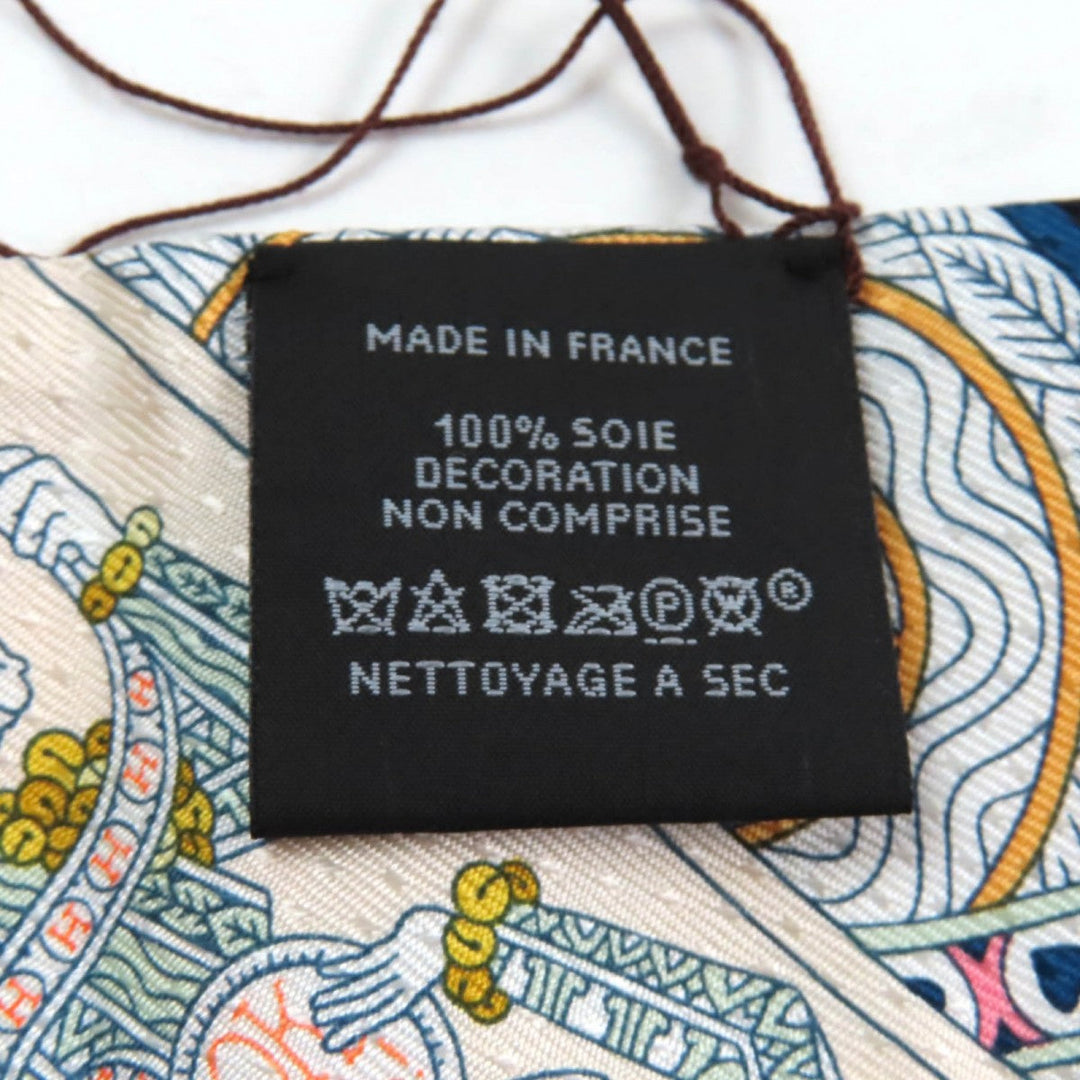 HERMES scarf Main: 100% silk Navy type PIQUE DAME DE COEUR Queen of Hearts Women Used Authentic