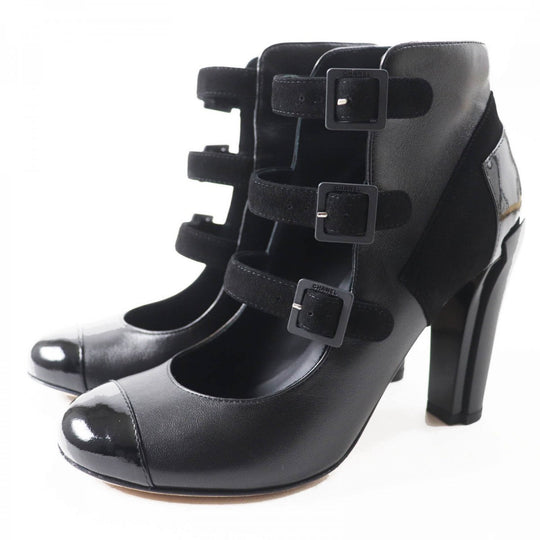 CHANEL short boots G29128 Main: Leather black Women 34.5 Used Authentic