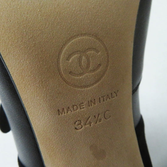 CHANEL short boots G29128 Main: Leather black Women 34.5 Used Authentic