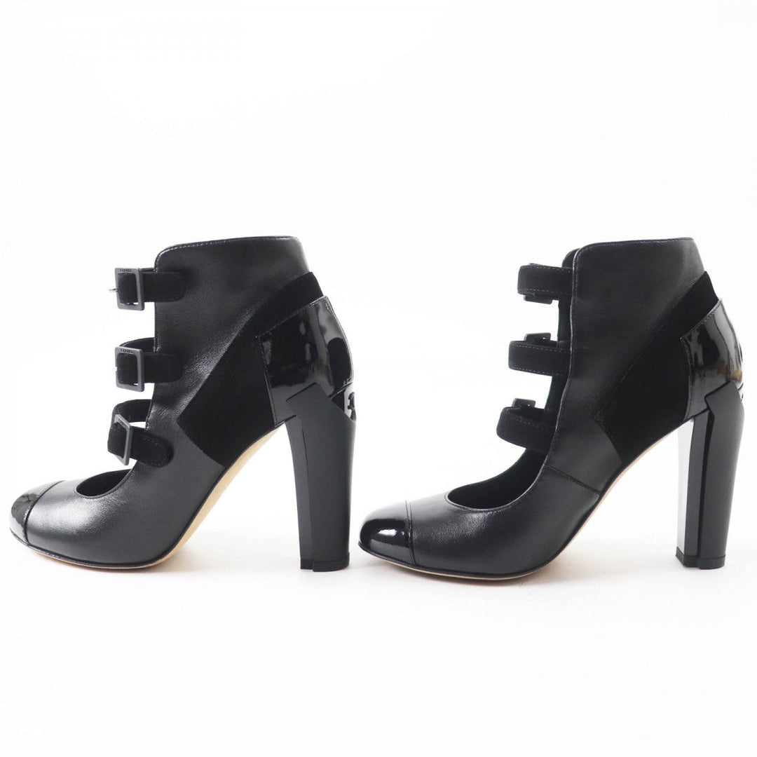 CHANEL short boots G29128 Main: Leather black Women 34.5 Used Authentic