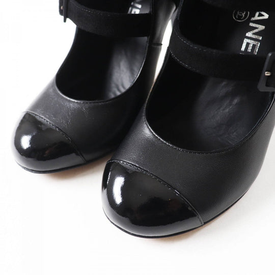 CHANEL short boots G29128 Main: Leather black Women 34.5 Used Authentic