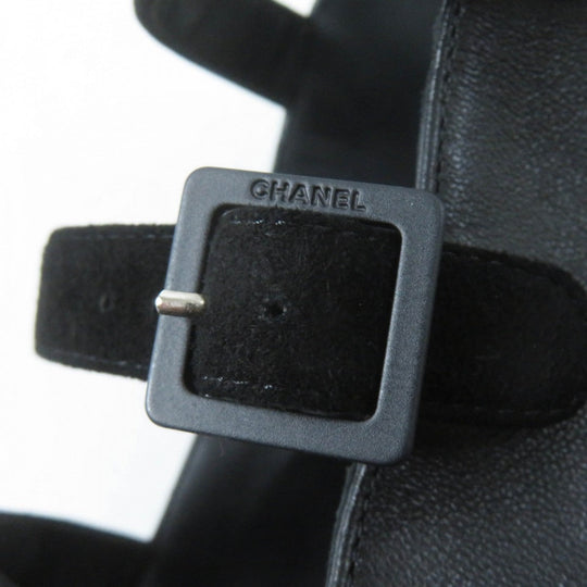 CHANEL short boots G29128 Main: Leather black Women 34.5 Used Authentic