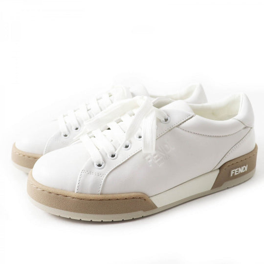 FENDI sneakers 8E8423 leather White beige 38