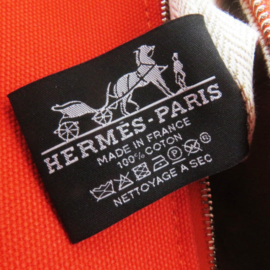 HERMES Handbag Main: Cotton orange fu Brid A Black GM Women Used Authentic