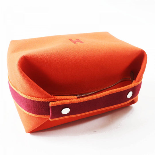 HERMES Handbag Main: Cotton orange fu Brid A Black GM Women Used Authentic