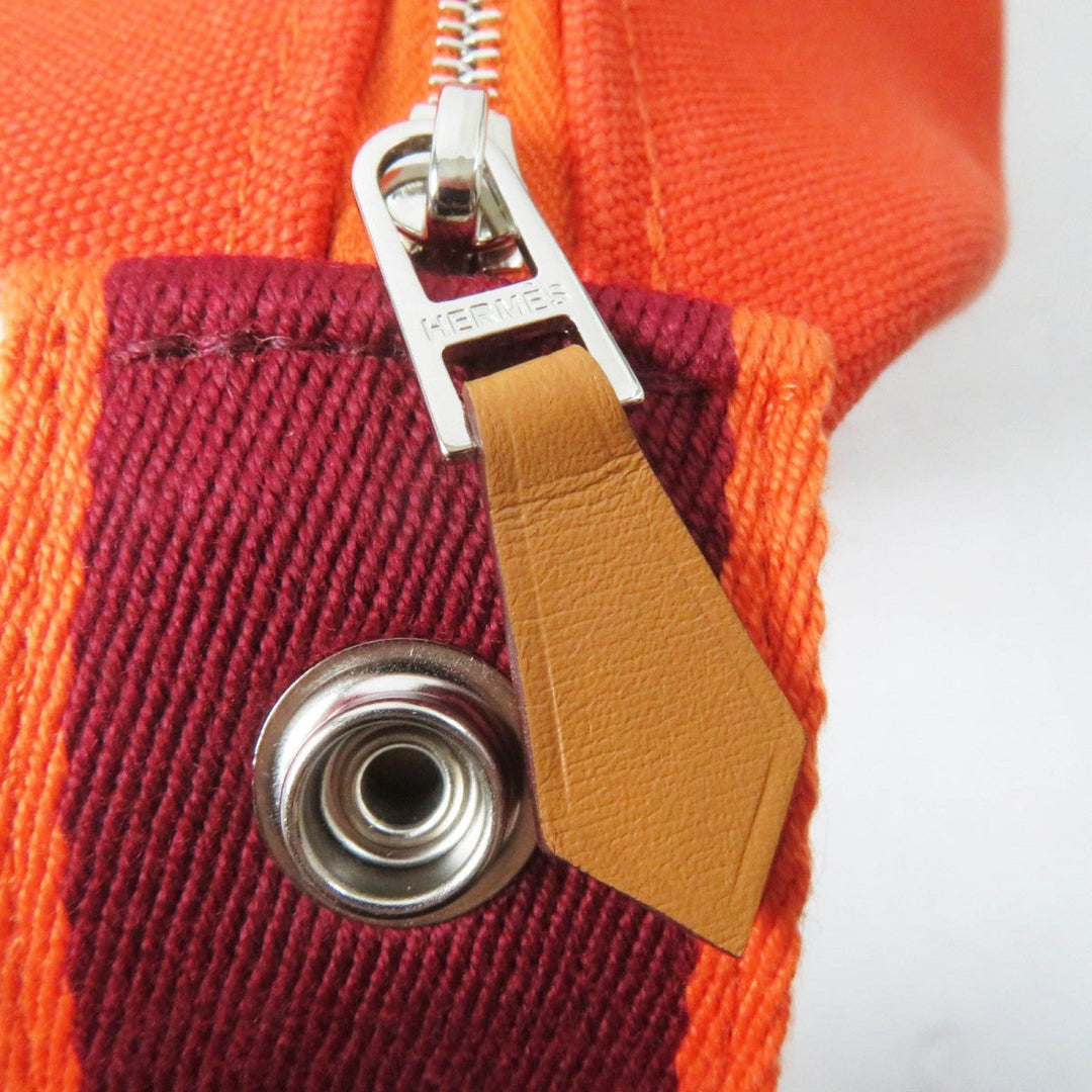 HERMES Handbag Main: Cotton orange fu Brid A Black GM Women Used Authentic