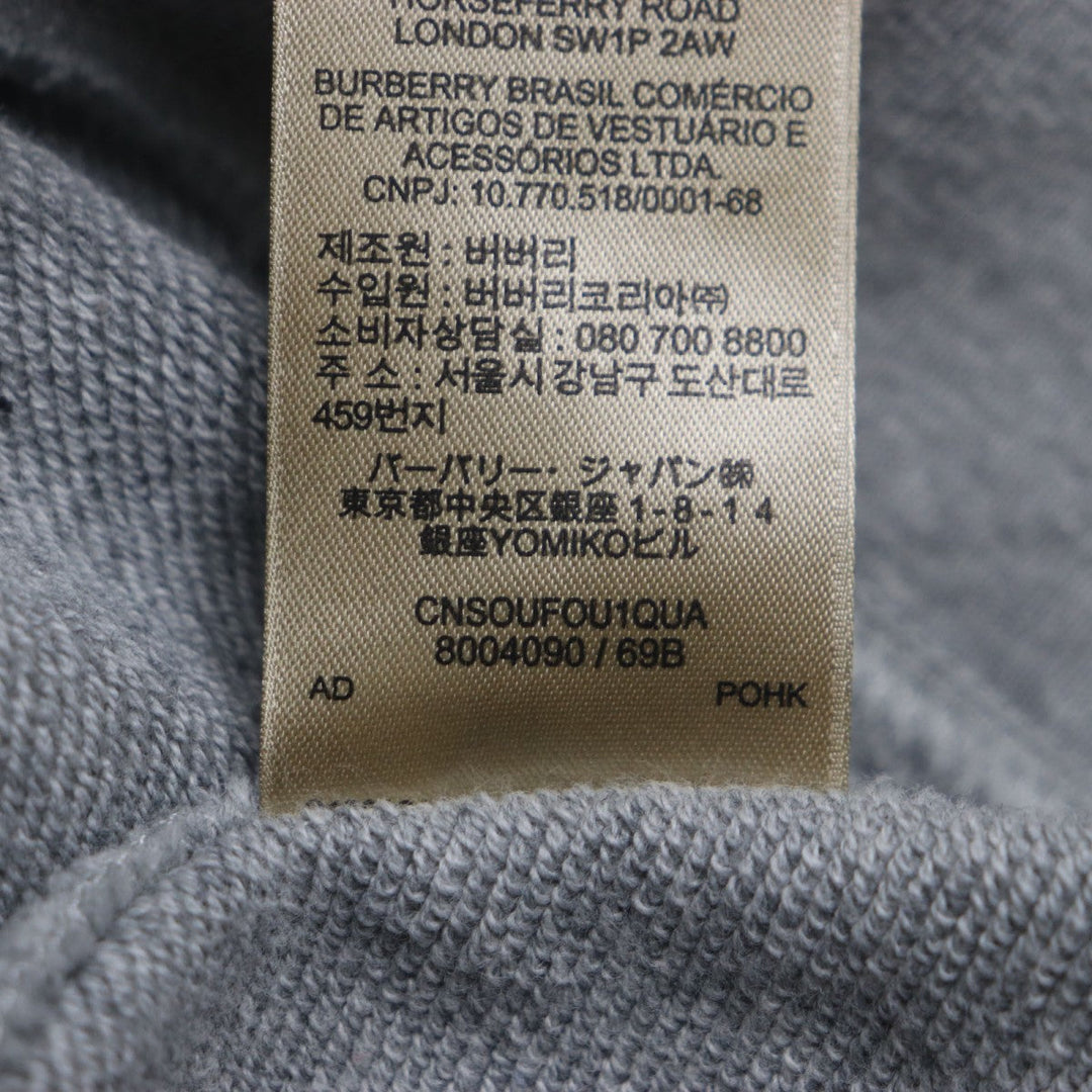 BURBERRY sweat 8004090 Main: 100% cotton gray mens L Used Authentic