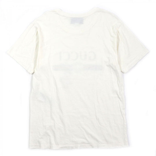 GUCCI Short sleeve T-shirt 493117 Main: 100% cotton, part: 100% linen, part: 100% silk, part: 100% polyester, part: 100% glass fiber white mens S Used Authentic