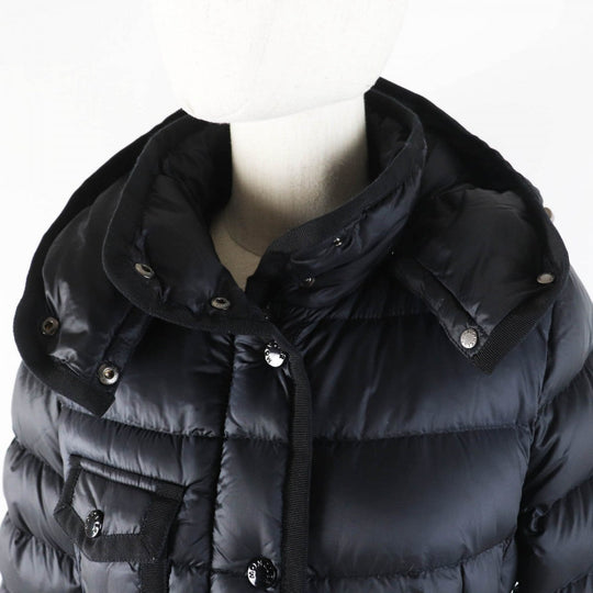 MONCLER down coat Outer: 100% nylon, Lining: 100% nylon, Part: 100% nylon, Filling: 90% down, Filling: 10% feather black HERMINE Women Used Authentic
