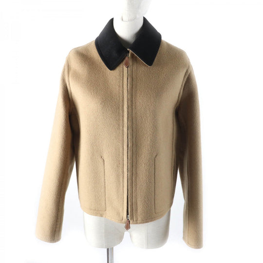 HERMES Jacket Camel Beige black 38