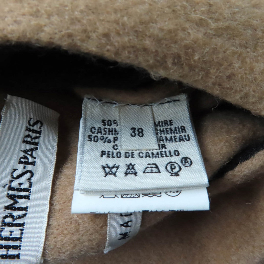 HERMES Jacket Camel Beige black 38