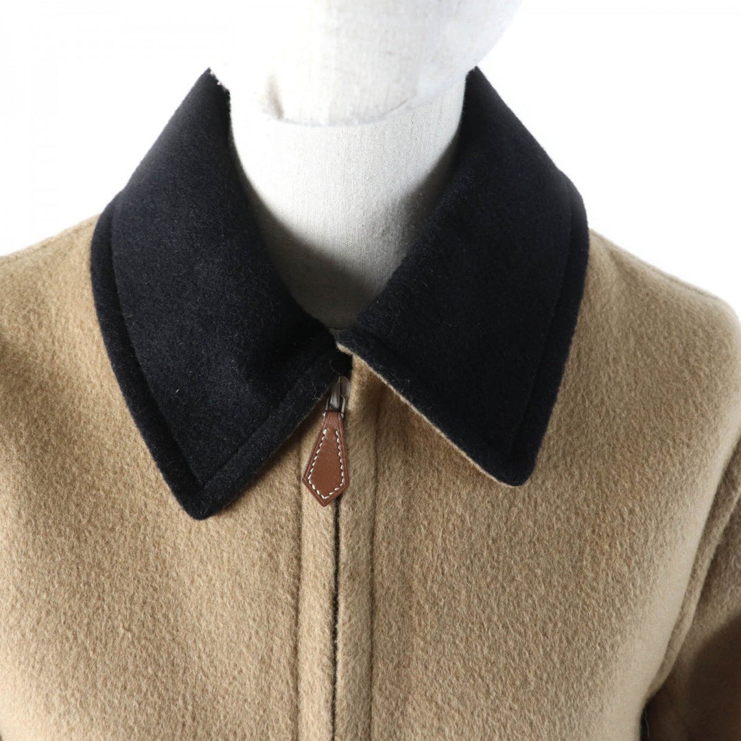 HERMES Jacket Camel Beige black 38